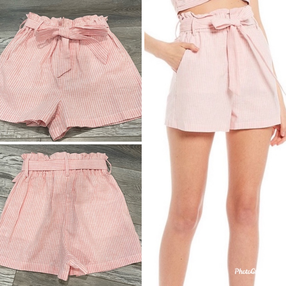 💜💜NWT - GB High Rise pink pinstripe shorts XS